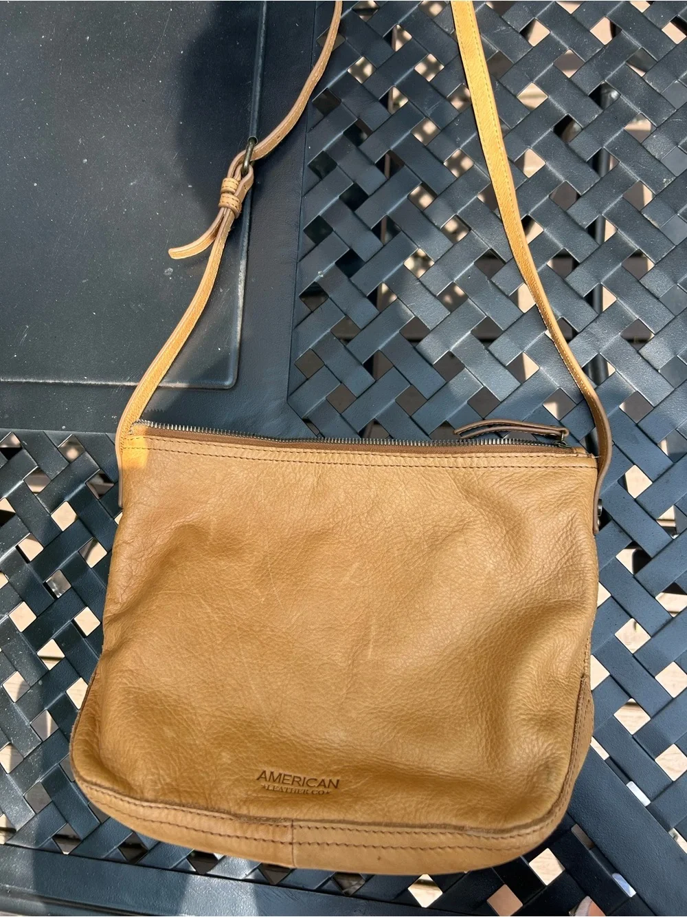 American Leather Co. Tan Leather Crossbody Bag